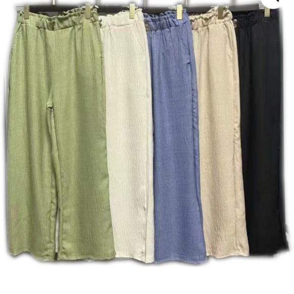 Stylish Cotton Blend Wide Leg  Pants - Picture 1 of 1